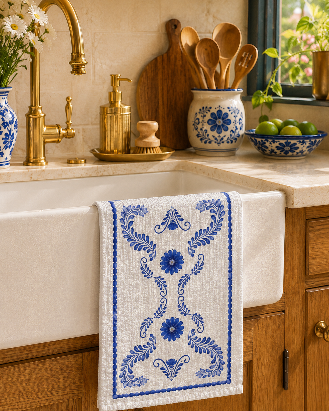 Puebla Azul Microfiber Tea Towel